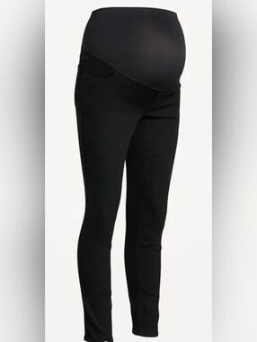 Old Navy Black Maternity Skinny Pants with Full Panel Sz 12 28" Inseam EUC